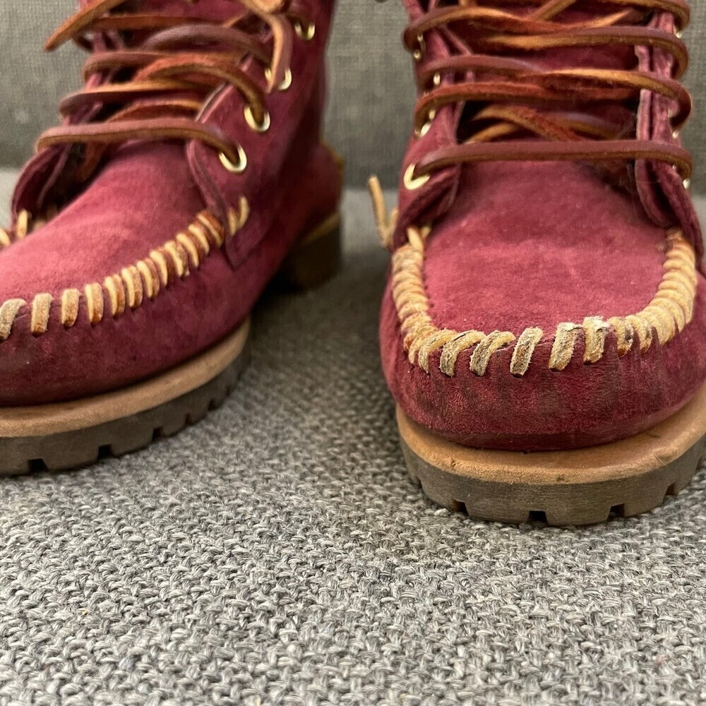 Suede Burgundy Sebago Boots Size 7 - Picture 10 of 10